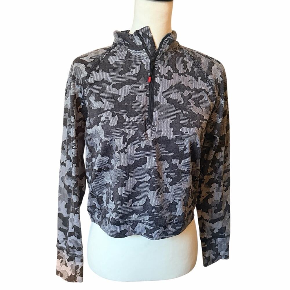 SPYDER Women's Crop Long Sleeve Black and Grey Medium